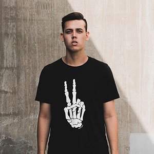 Coffee Printed μαύρη μπλούζα