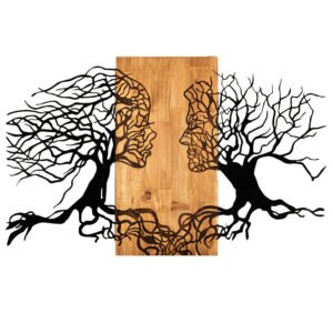 ΔΙΑΚΟΣΜΗΤΙΚΟ ΤΟΙΧΟΥ ILLUSION HM4803-ΦΥΛΛΑ ΜΕΤΑΛΛΟΥ ΜΑΥΡΑ-ΞΥΛΟ 92x3(βάθος)x58Υεκ.