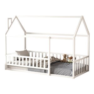 ΚΡΕΒΑΤΙ ΠΑΙΔΙΚΟ ΜΕ ΚΑΓΚΕΛΟ HOUSER HM706.03 τ.MONTESSORI ΞΥΛΟ ΠΕΥΚΟ ΛΕΥΚΟ-190x90εκ
